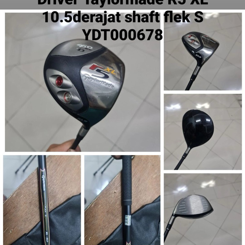 Stik golf Driver 10.5 derajat Taylormade R5 XL shaft flek S / R5 XL Shaft flex R  Bekas second