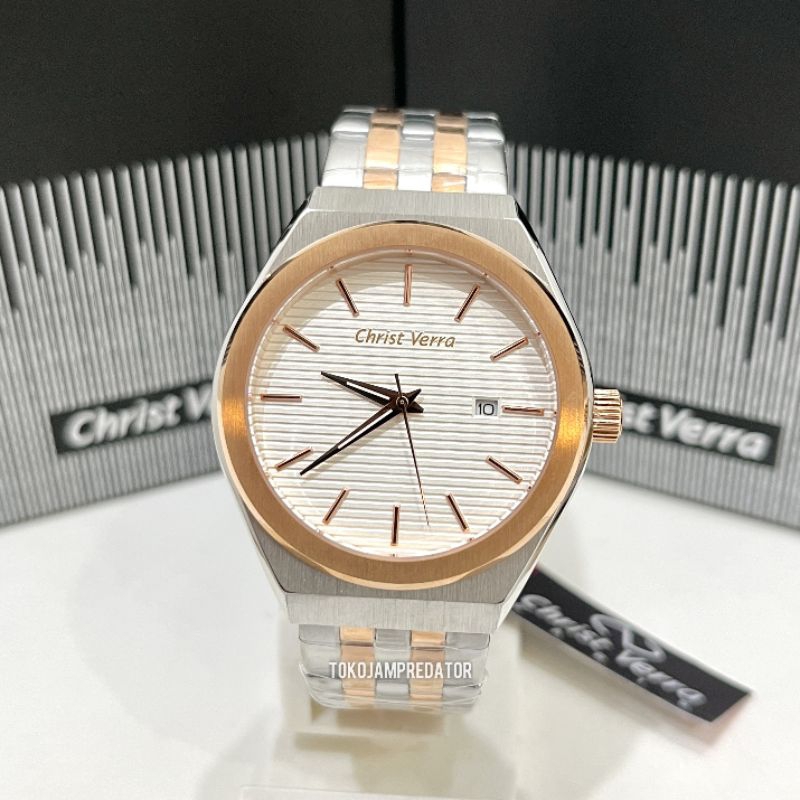 JAM TANGAN PRIA CHRIST VERRA CV 10793G-14 WHT ORIGINAL