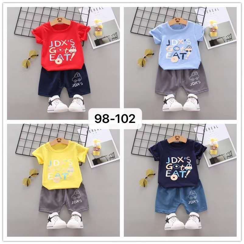 Setelan Kaos Anak 1- 4 tahun Cowok Laki Laki Kartun Murah Lucu Baju Santai Katun JDX