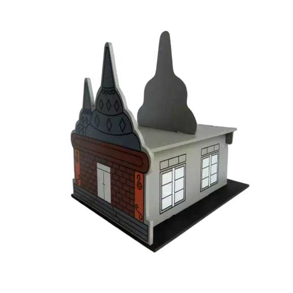 Maket Wihara Rumah Ibadah 3D Mainan Kayu Edukasi Anak