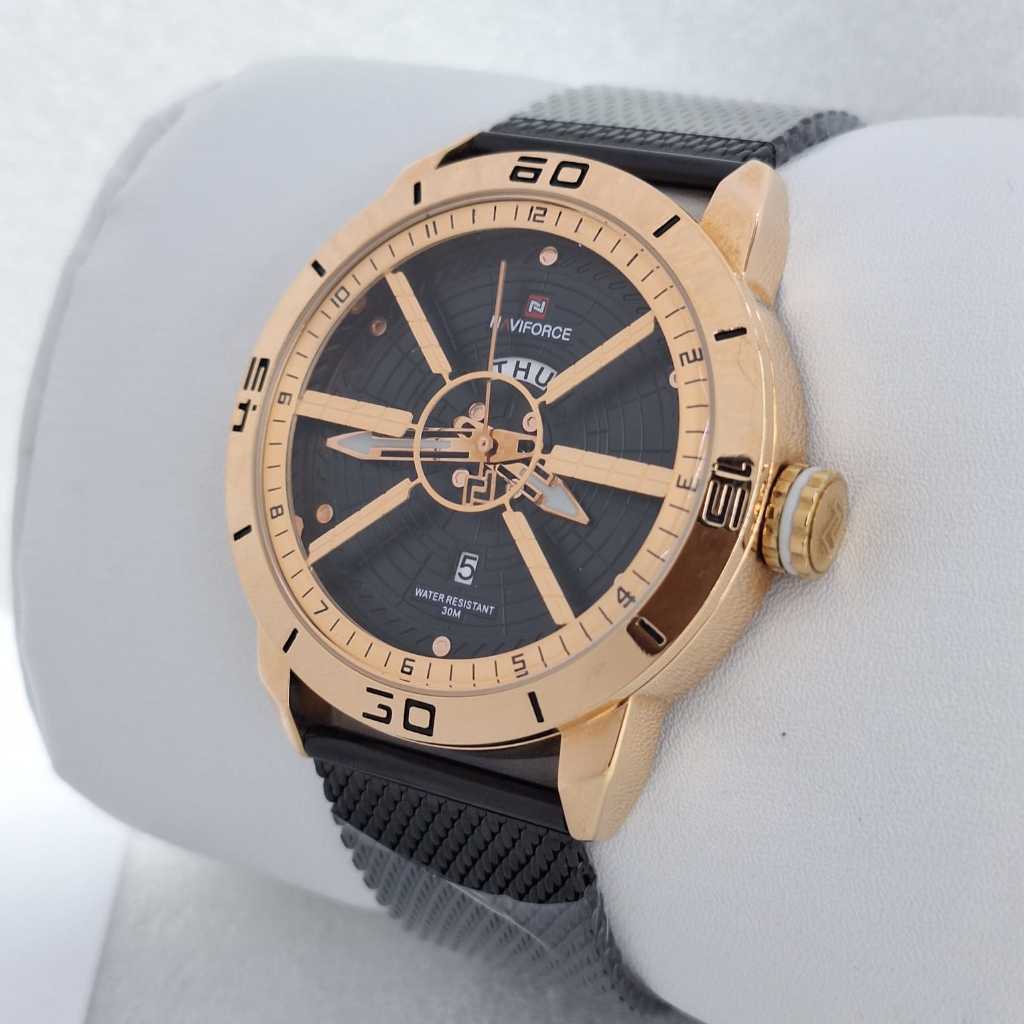 Jam Tangan Pria casual Naviforce Original NF- 9155 Tali Pasir