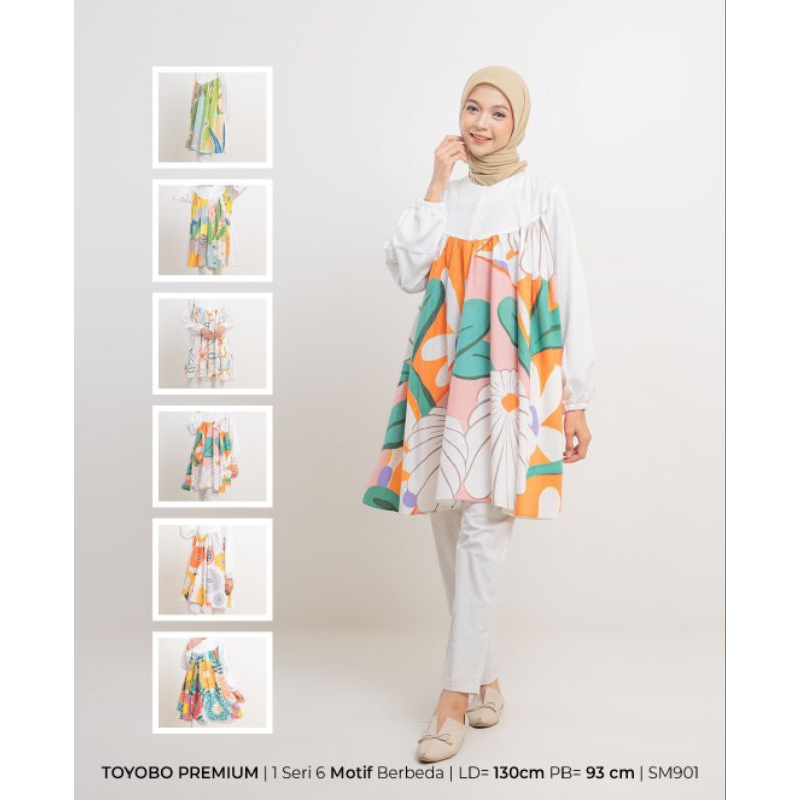 TUNIK Toyobo print Premium 6 motif new model/tunik wanita