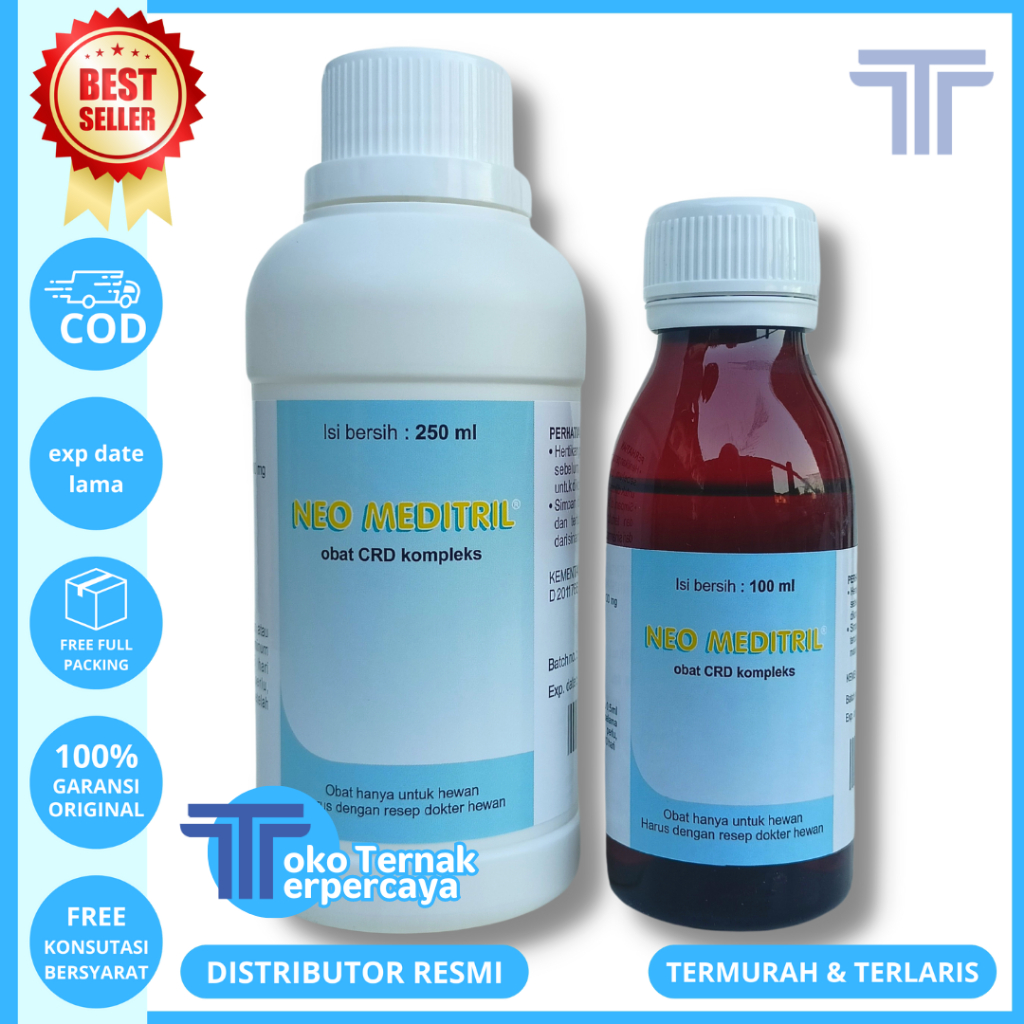 NEO MEDITRIL 100 ml NEO MEDITRIL 250 ml ORAL Obat CRD Flu Korisa Snot Ayam Burung NEOMEDITRIL