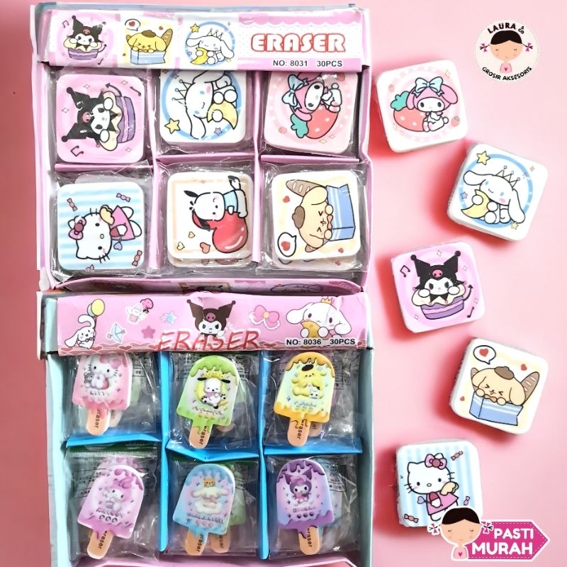 

Penghapus Anak Sanrio Eraser 12pc Ice Cream Hapus Lusinan Grosir