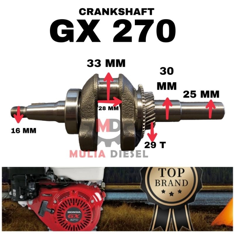 Crankshaft Askruk Askrup Mesin Penggerak Generator GX270 GX 270 9 10 HP
