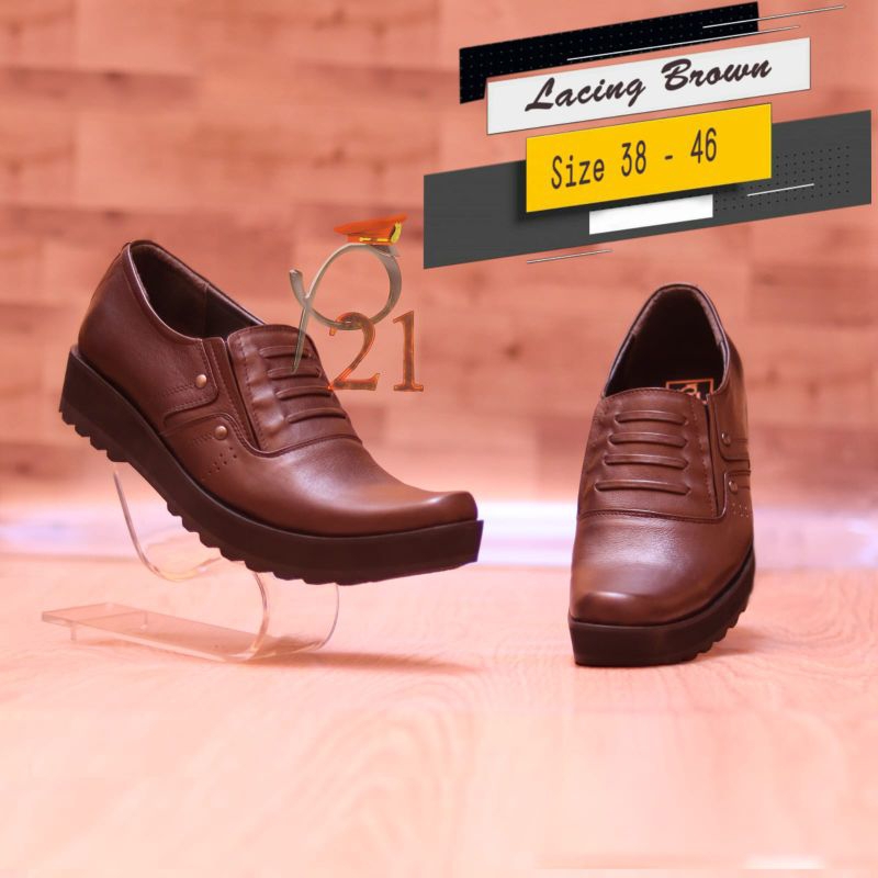 P21 Pdh Pendek Lacing / Sepatu Pria / Sepatu Formal Pria