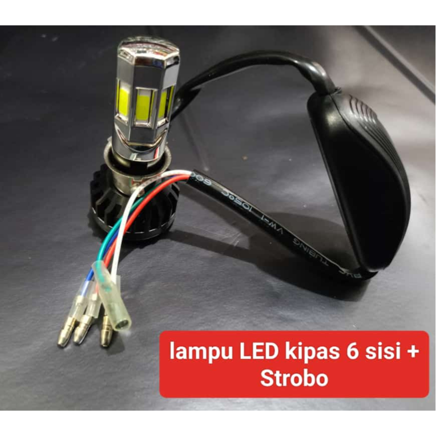 Lampu LED FLASH kipas 6 sisi + Strobo