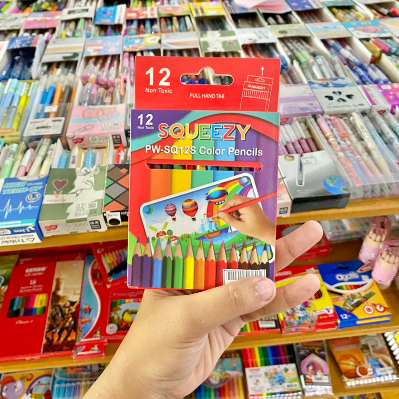 

PENSIL WARNA SQUEEZY 12 PCS 12 WARNA 12C PW-SQ12S PENDEK