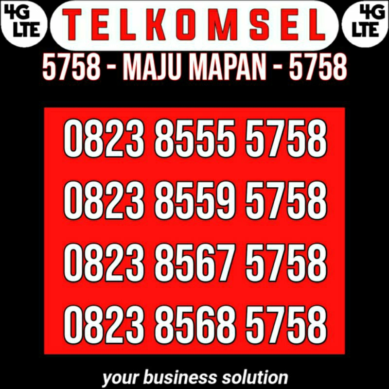 NOMOR CANTIK SIMPATI 5758 MAJU MAPAN 5757 5858 5959 5758