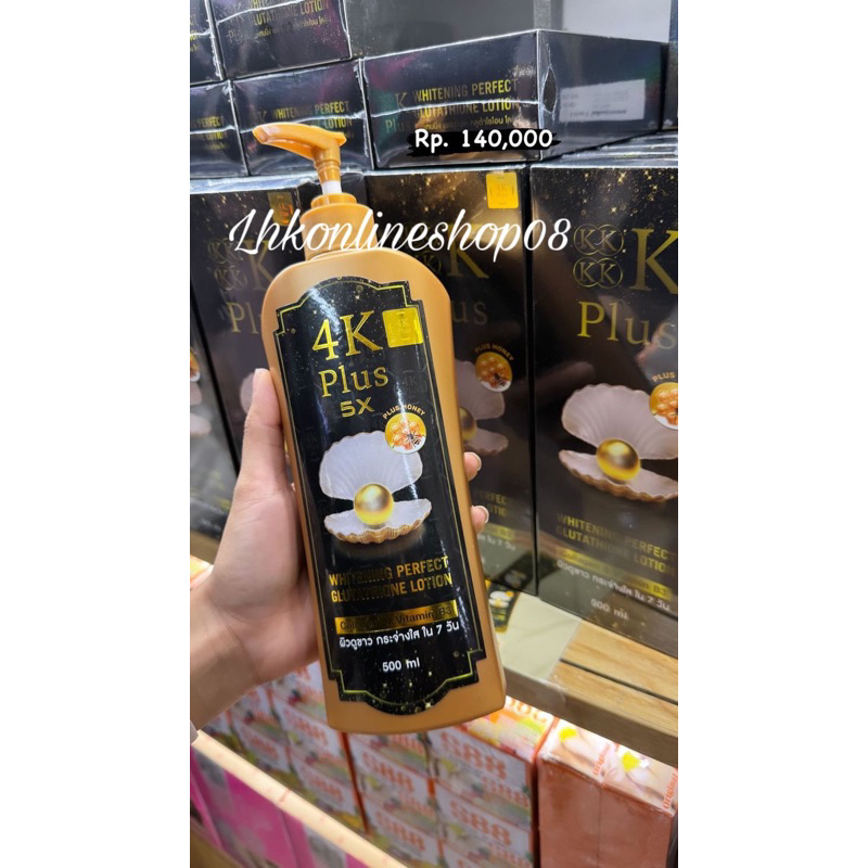READYSTOK 4K PLUS 5X WHITENING PERFECT GLUTATHION BODY LOTION 500ML ORI THAILAND 100%/ BODY LOTION O