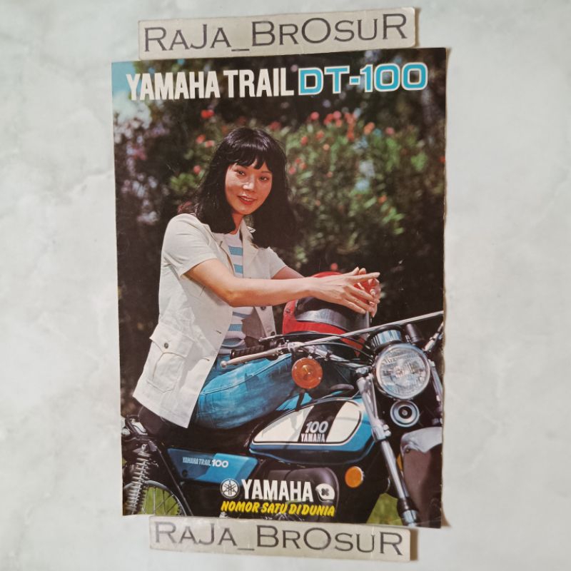 Poster brosur katalog leaflet jadul lawas Yamaha DT 100/DT100 Trail 5speed 2Tak 2T 1975