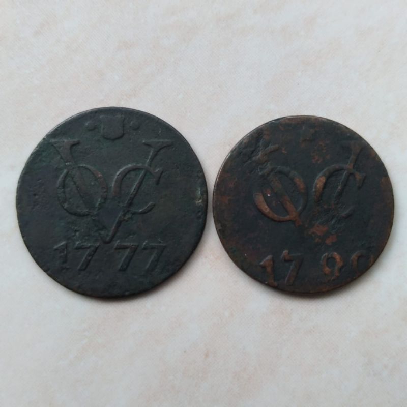 Set 2 Pcs Koin Kuno VOC 1777 dan 1790 Utrecht - YS38