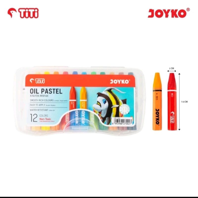 

Crayon Joyko Oil Pastels 12 Colours/Krayon Joyko 12 Warna