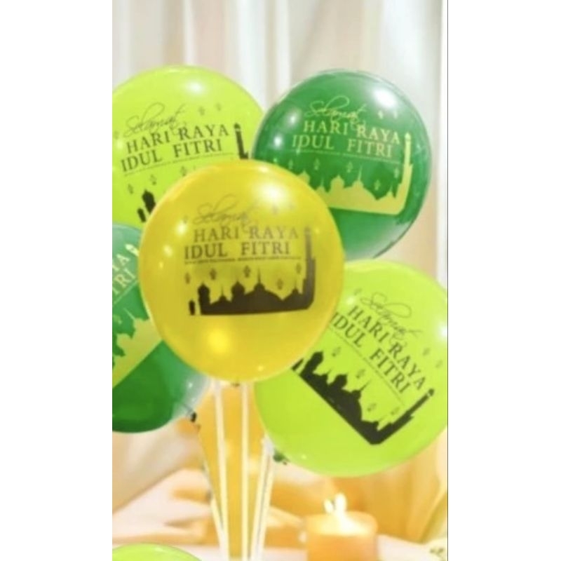 BALON LATEX HARI RAYA IDUL FITRI / BALON LATEX UKURAN 12 INCH IDUL FITRI