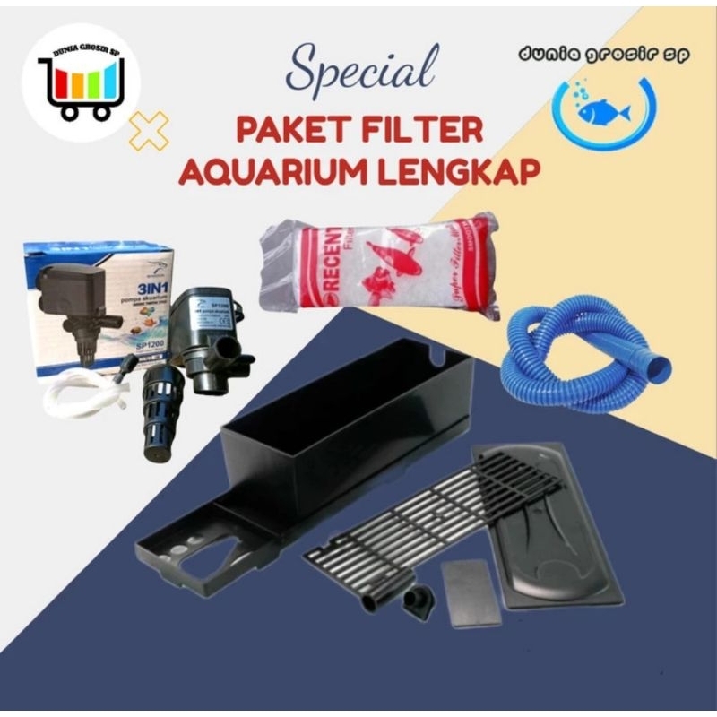 PAKET TOP FILTER AQUARIUM SATU SET LENGKAP