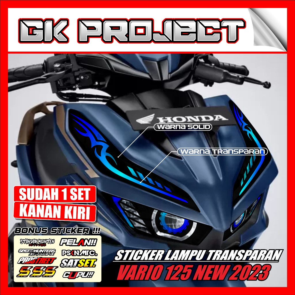 Stiker Lampu VARIO 2023 | Stiker Variasi Lampu Alis Motor Honda VARIO 125 & 150 NEW 2023 | Stiker Al