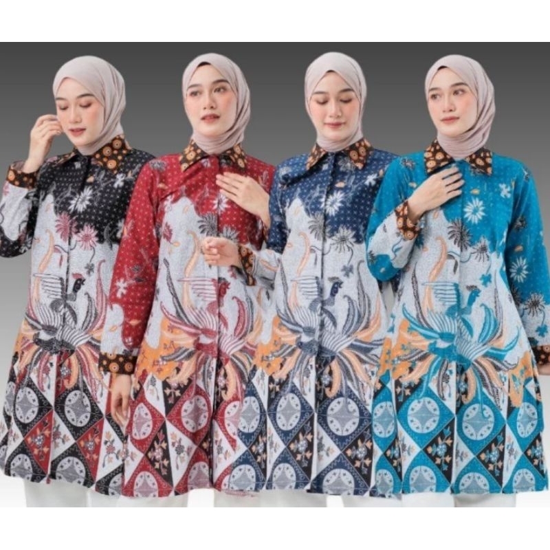 Atasan Wanita Baju Tunik Batik Jumbo Size M L XL XXL 3XL 4XL LD 130cm Tunik Jumbo LD 130 Tunik Jumbo