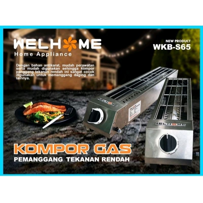 kompor gas panggangan sate stainless / bakaran sate gas stainless wkb-s65