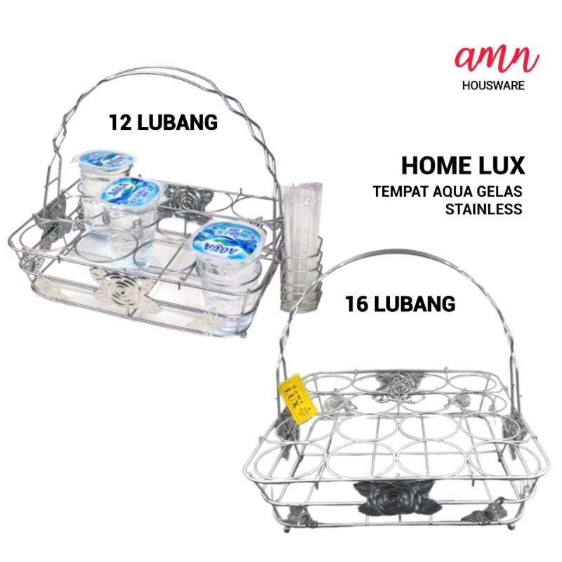 Rak Aqua Keranjang Tempat Air Mineral Aqua Gelas Stainless HOMELUX