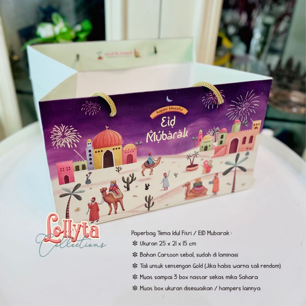 

Paperbag EID / Idulfitri size 25 x 21 x 15 cm tema Sahara