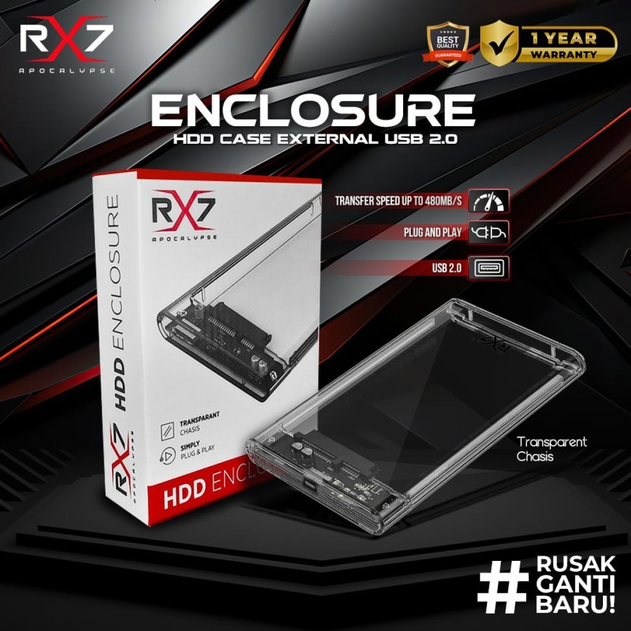 CASING HARDISK EXTERNAL CASE 2.5" USB 2.0 HDD ENCLOSURE RX7