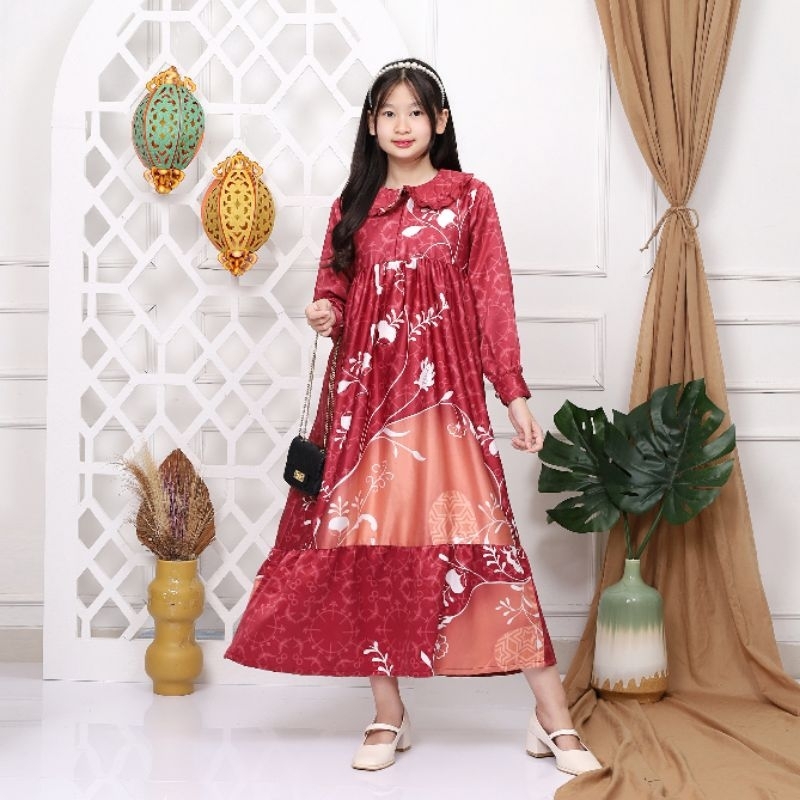 Dress Gamis Anak Perempuan | Baju Anak Muslimah | Tunik Anak Perempuan | Baju Lebaran Anak Premium M