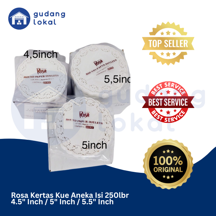 

Rosa Kertas Kue Tatakan Toples isi 250 Lembar Aneka Ukuran 4.5" Inch / 5" Inch / 5.5" Inch