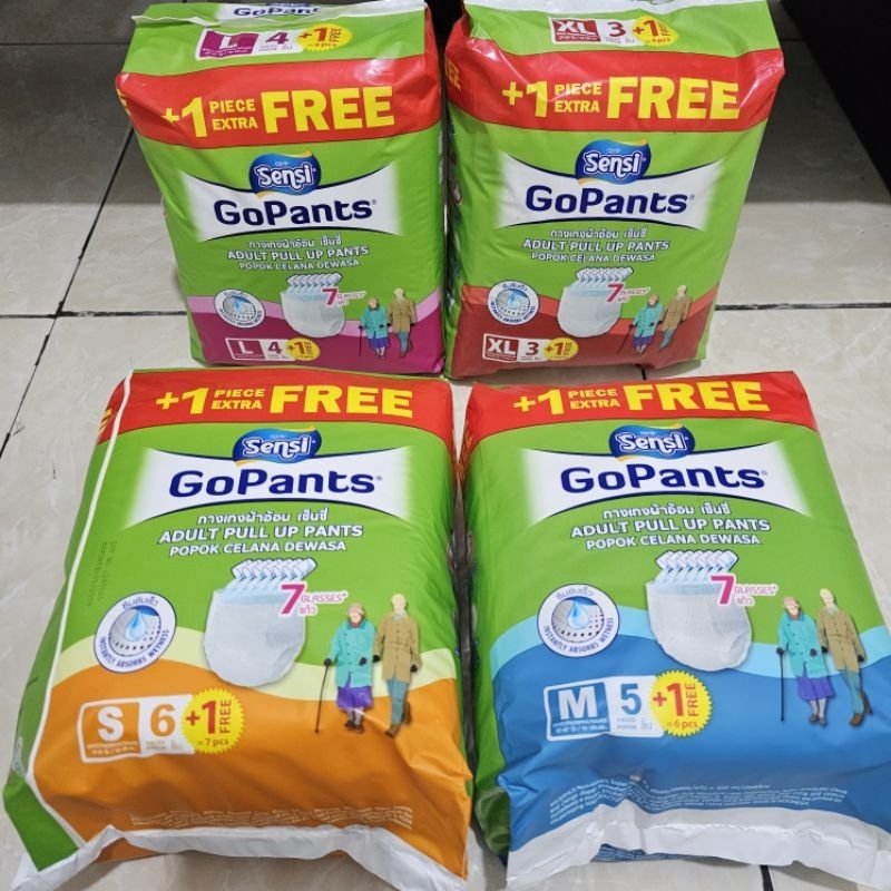 SENSI POPOK DEWASA GOPANTS S6+1 M5+1 L4+1 XL3+1 | Popok Celana Dewasa Sensi | popok dewasa celana | 