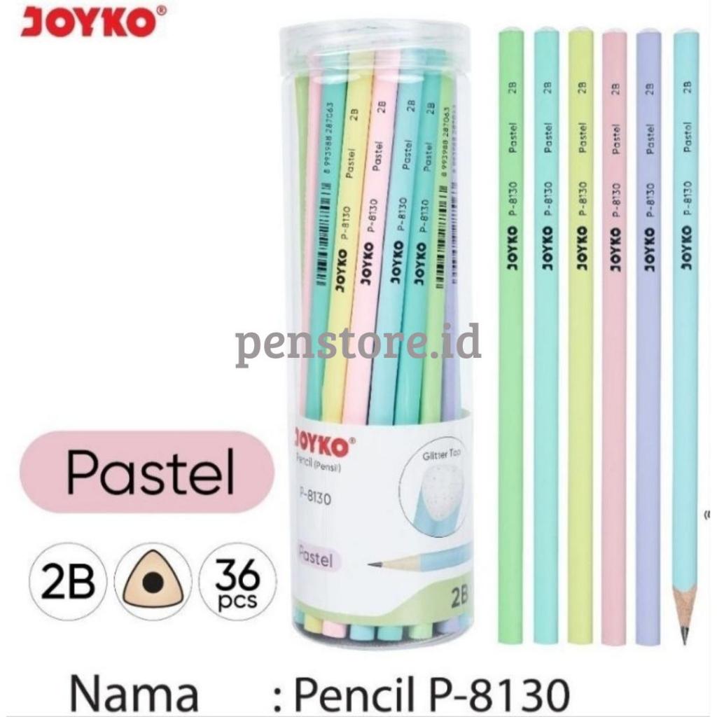 

(Tabung = 36pcs) Pensil 2B Joyko P-8130 Pastel lucu / Pensil Anak / Pensil Sekolah / Pensil Kayu