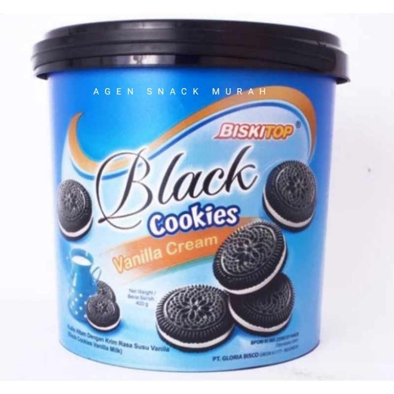 

BISKITOP BLACK COOKIES OREO VANILA CREAM 400GR KEMASAN EMBER