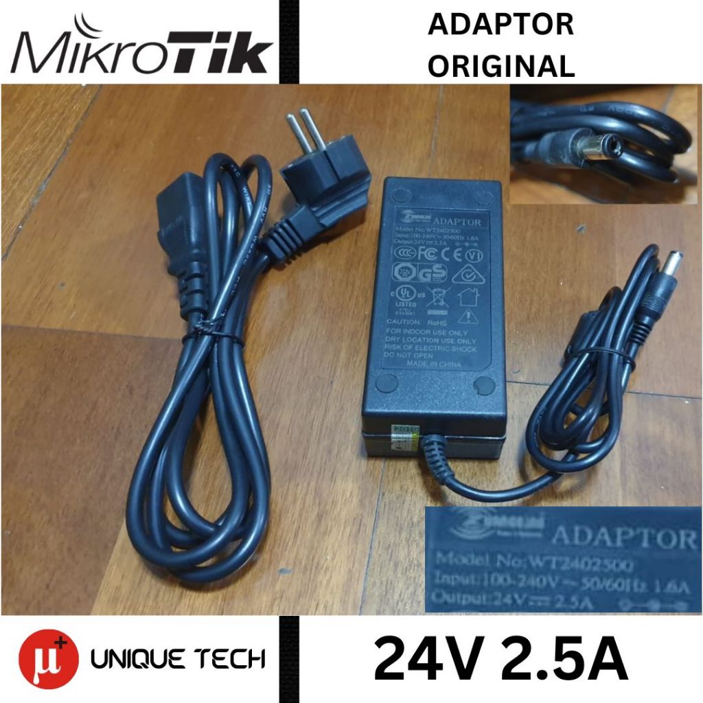 POWER ADAPTOR MIKROTIK 24V 0.38A 0.8A 1.2A 2.5A ORIGINAL DC 5.5MM 24 V DIFUSSER MICROMIST