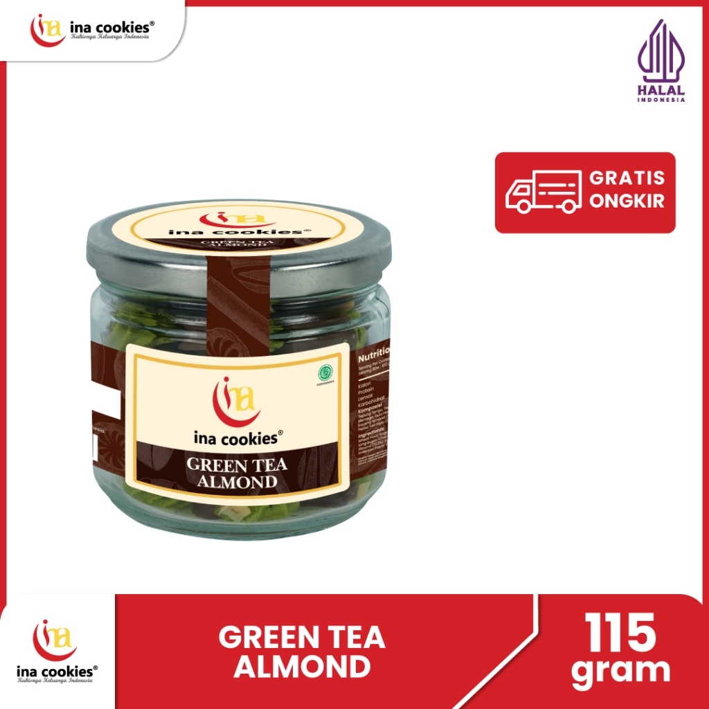 

Ina Cookies Kue Kering Premium Almond Green Tea Toples Jar