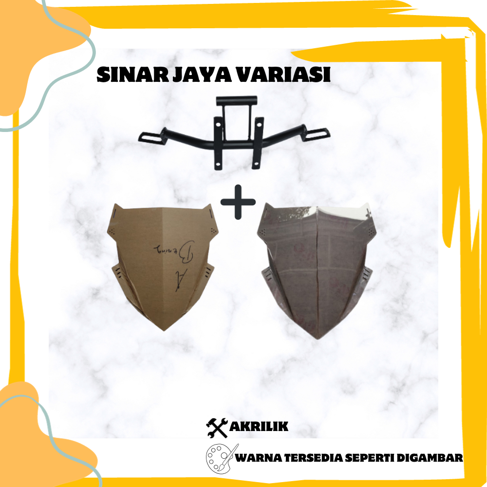 PAKET BREKET VISOR WINDSHIELD KACA MOTOR 40 CM HONDA BEAT KARBU BRACKET VISOR PLUS VISOR A40