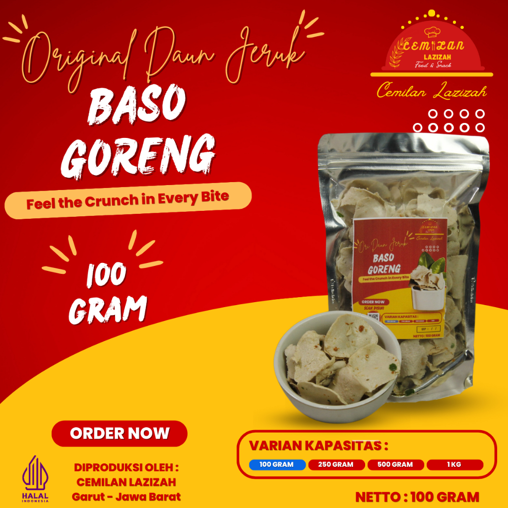 

Basreng Original Daun Jeruk 100 gr Cemilan Asin Gurih Tidak Pedas Kiloan Renyah Original Makanan Ringan Santai