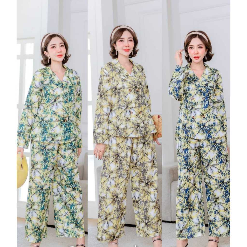Baju One Set Bunga Bangkok Hijab Atasan Blouse Wanita Murah Import