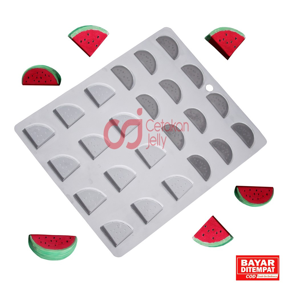 CJ Cetakan Coklat Puding Jelly Permen Buah Semangka 24 Cavity Plastik