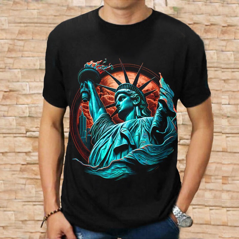 Kaos Distro Cowok Dewasa Patung Liberty Baju Keren Terbaru Original Murah Tebal Bandung Jumbo