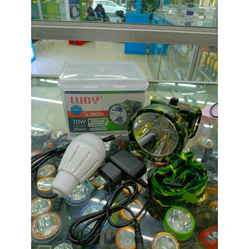 SENTER KEPALA LUBY L-2833L 10W CAHAYA PUTIH