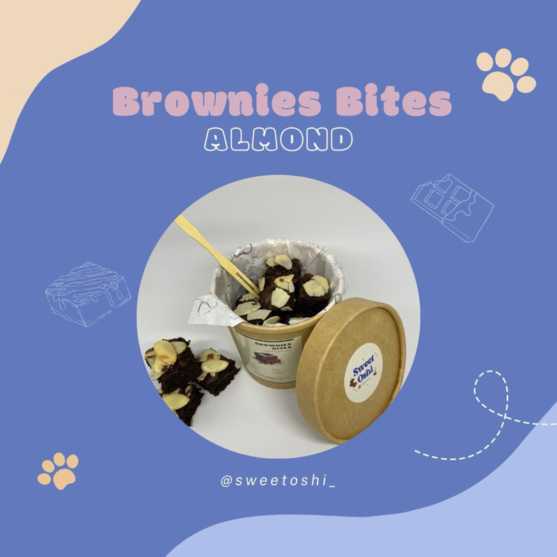 

BROWNIES BITES COKLAT ORIGINAL ALMOND CHOCOHIPS