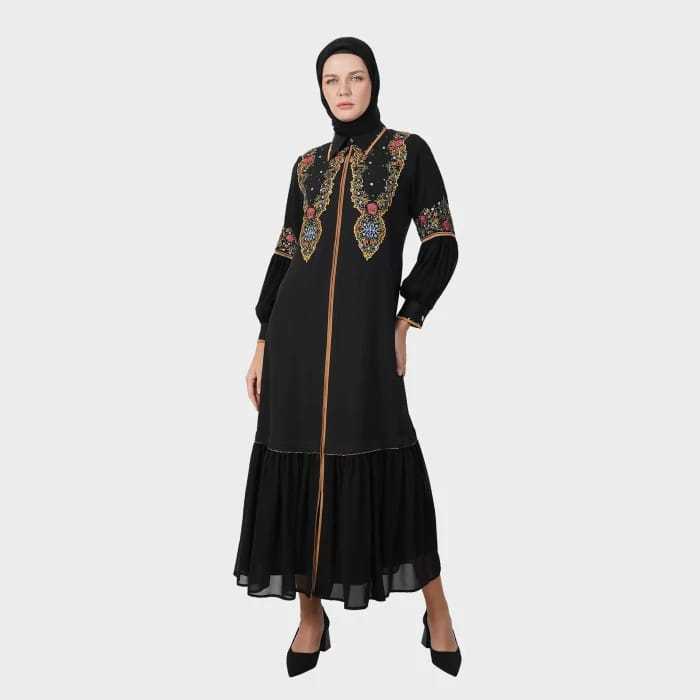 Hikmat A6833 Abaya Warna Black