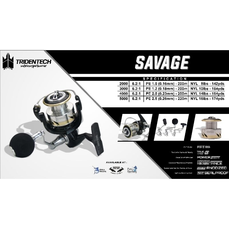 Reel TRIDENTECH SAVAGE sv 2000, sv 3000, sv 5000