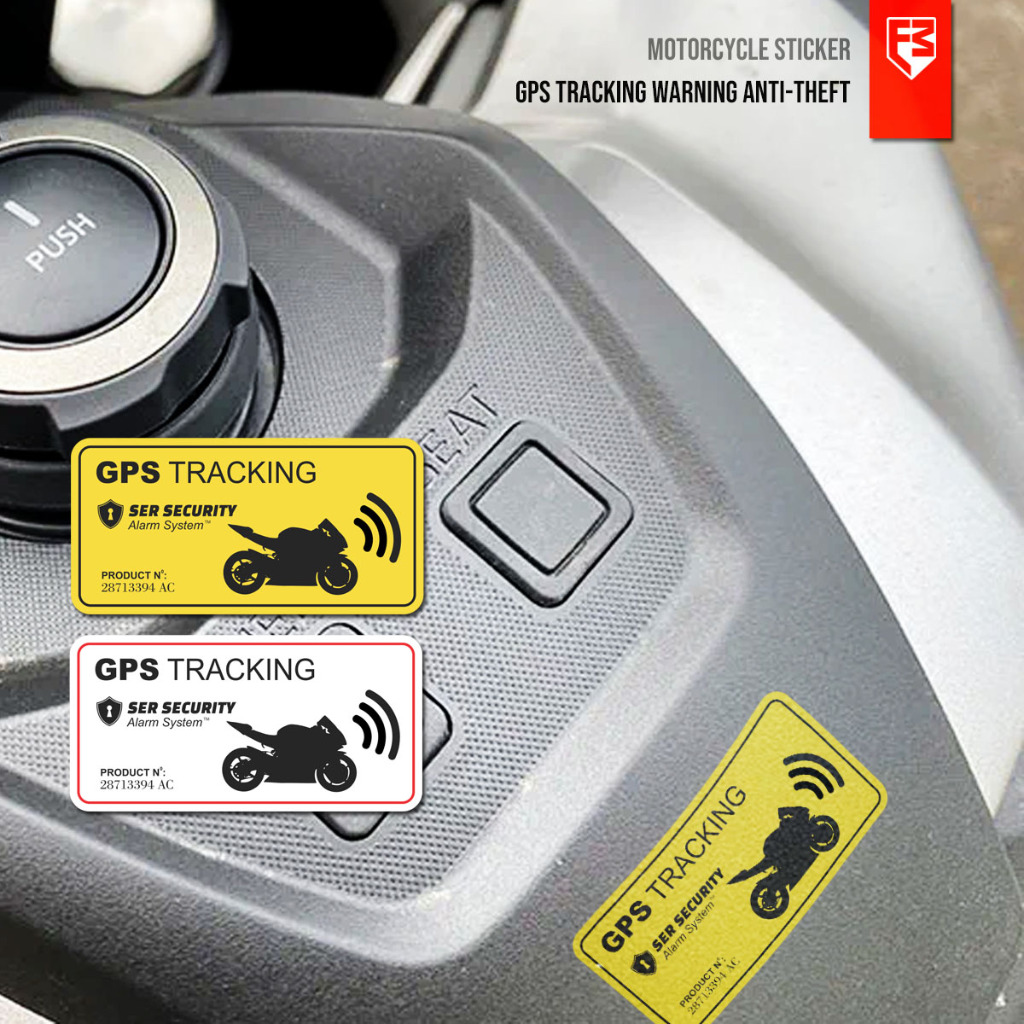 Sticker Warning Anti-Theft GPS Tracking Motor Helm Mobil nmax xmax pcx