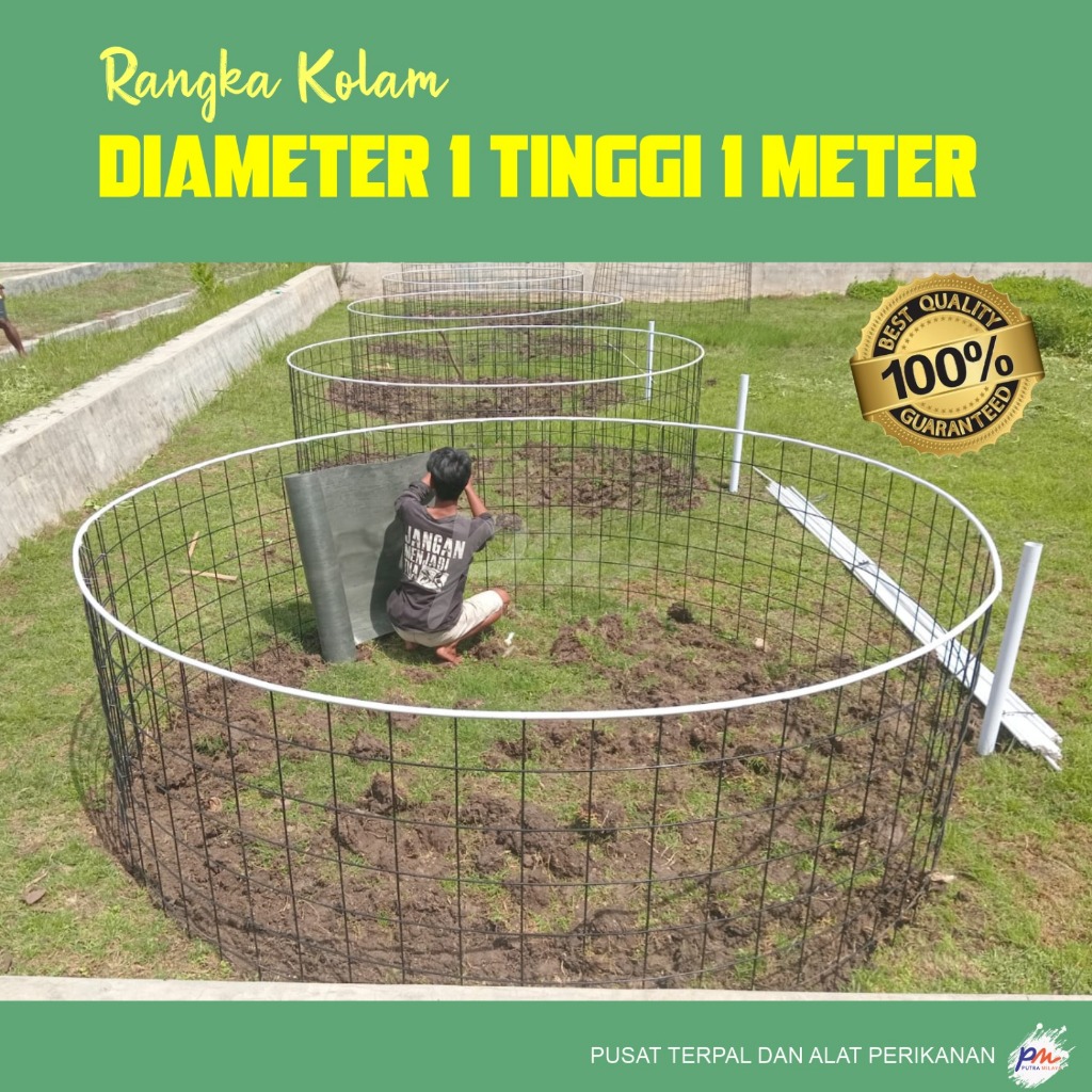 Rangka kolam bundar Diameter 1 m tinggi 1 m (90 cm) wiremesh M5 STD