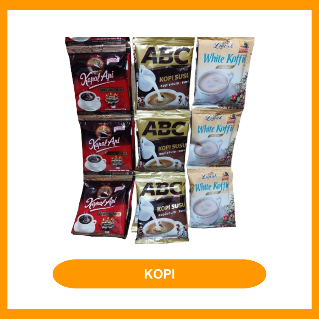 

KOPI INSTANT - KAPAL API I KOPI ABC SUSU I LUWAK WHITE KOFFIE I MINUMAN