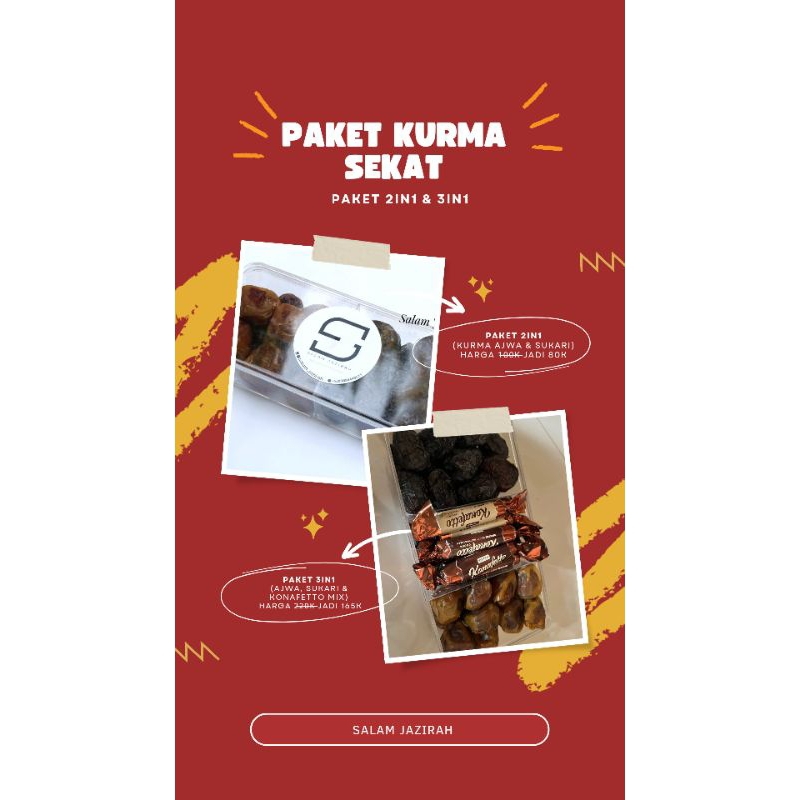 

Paket Bundling Kurma Dan Coklat || Paket 2in1 || paket 3in1 || Kurma Ajwa || Kurma Sukari || Coklat Konafetto Mix