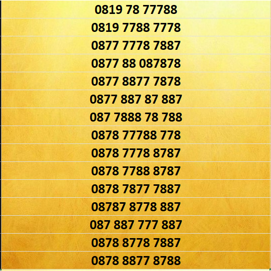 Nomor Cantik XL Bebas Variasi 3 Angka - 07 - 08 - 77 - 78 - 87 - 88
