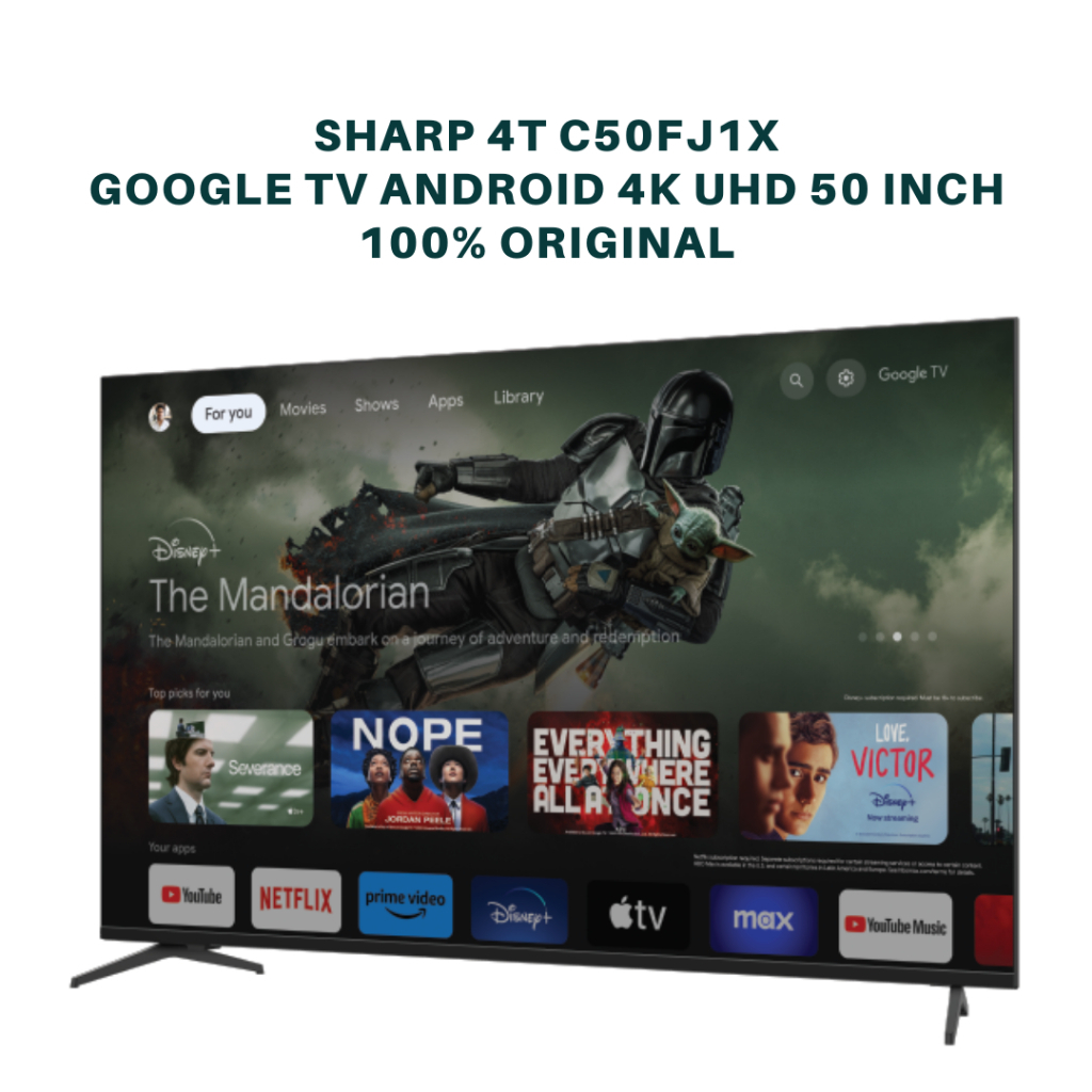 SHARP 4T C50FJ1X google tv android 50 inch 4k uhd tv sharp 50 inch