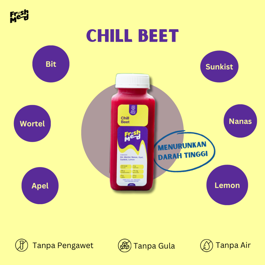 

Cold pressed juice Beet jus buah sayur bit sehat