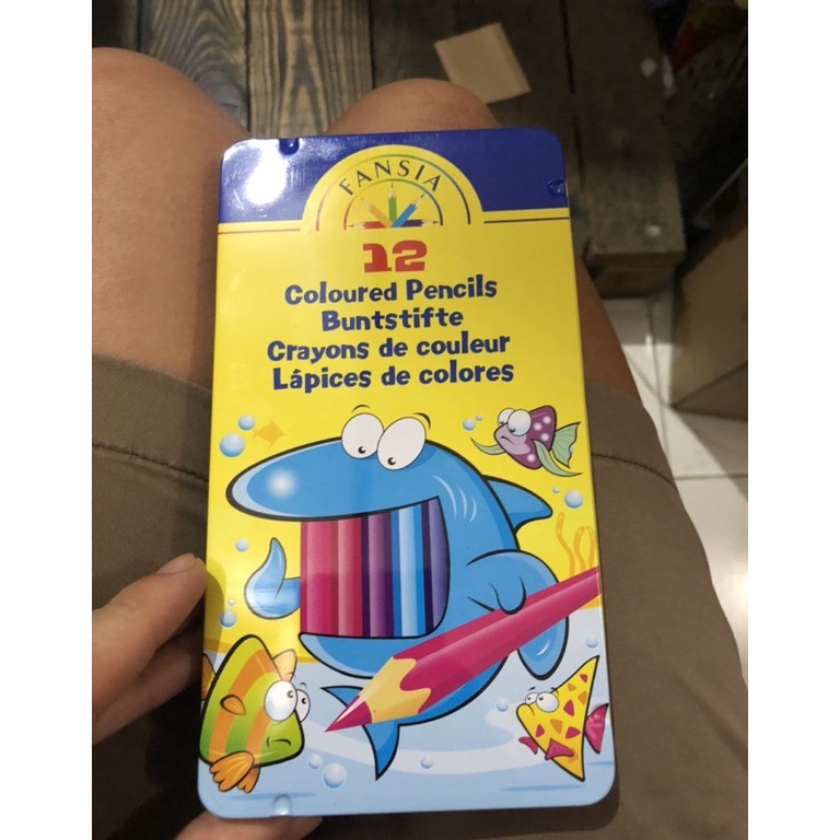 

Kualitas Premium pensil warna fantasia aquareli biasa kaleng 12 warna RFV