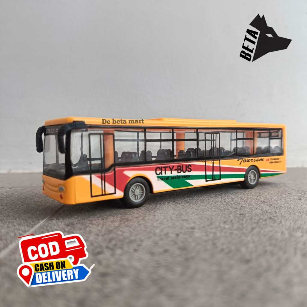 MAINAN DIECAST MINIATUR BUS PARIWISATA METAL DIE CAST
